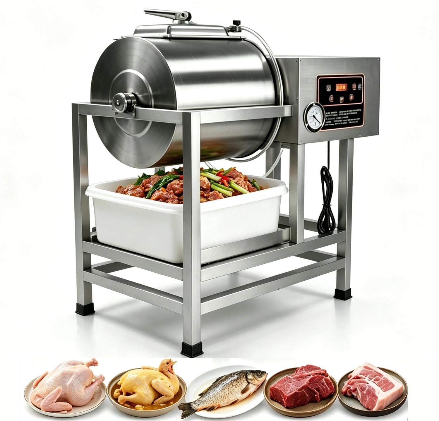 Marinateur à vide rotatif Machine à saler et malaxer la viande sous vide