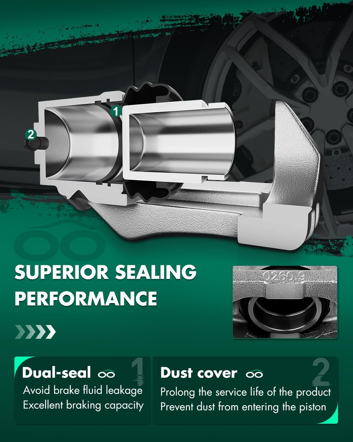 SCITOO 18B4778 Front Left Disc Brake Caliper Assembly w/Bracket For Ford For Escape 2001-2007,For Mazda For Tribute 2001-2006,For Mercury For Mariner 2005-2006