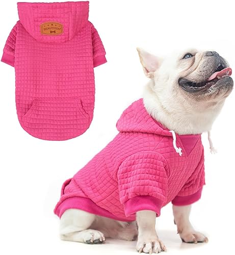 Vista 186 de BEAUTYZOO Suéter con capucha para perros pequeños y medianos con bolsillos, ropa para perros pequeños y medianos, abrigos de algodón laminado