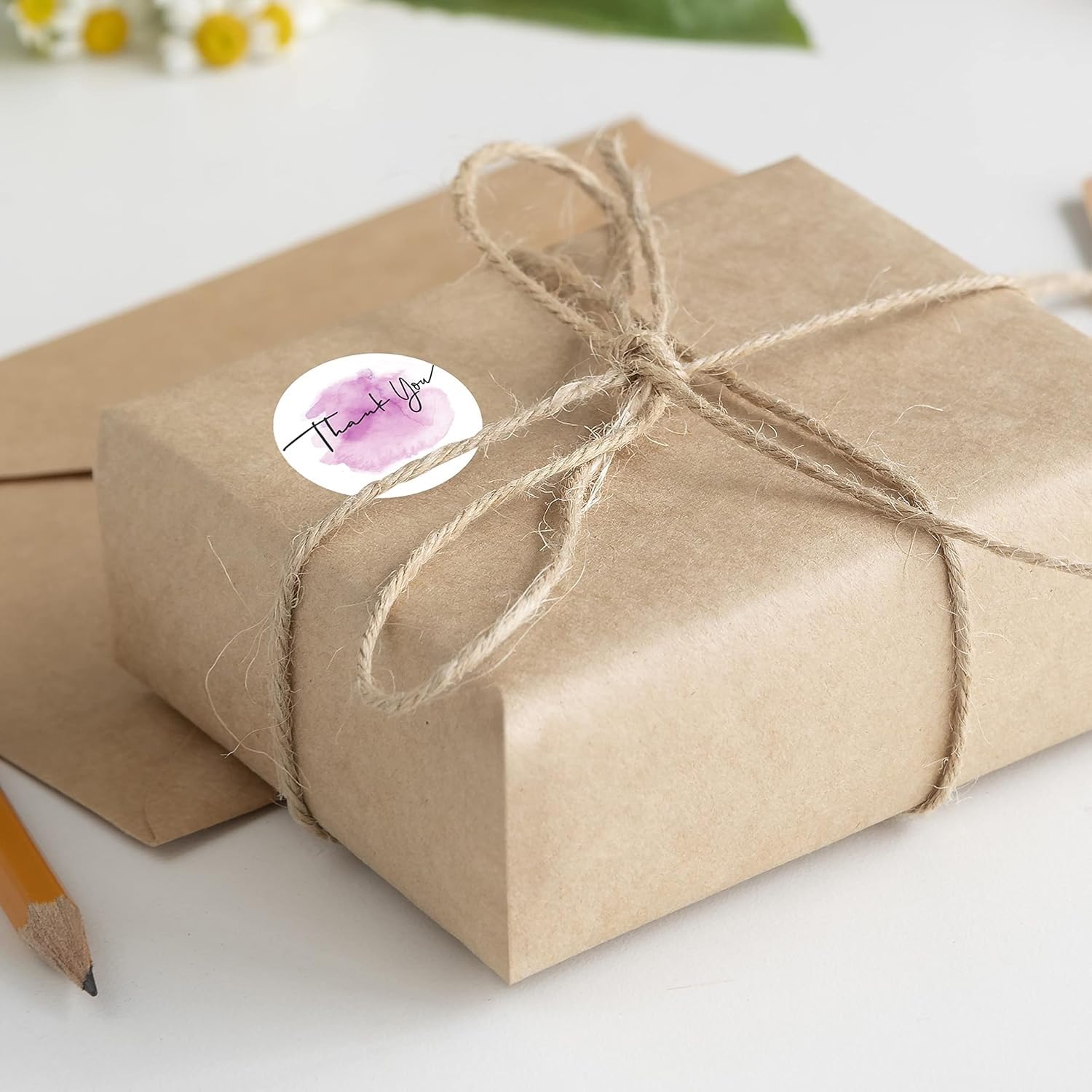 KmCho Thank You Stickers, Round Self-Adhesive Labels for Gift Wrapping, Packaging, Parties, Return Gifts & Business Use - (4 Roll, 4 X 500=2000 Pcs Stickers) (Pack of - 4) 4