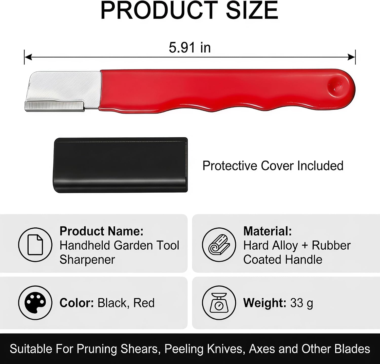 4 Pack Garden Tool Sharpener, Pocket Pruner Blade Sharpening Tool, Mini Portable Quick Edge Sharpener for Pruning Shears Hedge Clippers Scissors Sickle