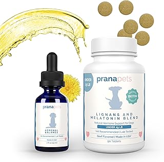 Adrenal Support + Lignans & Melatonin Blend Combo for Dogs UP to 25 lbs.