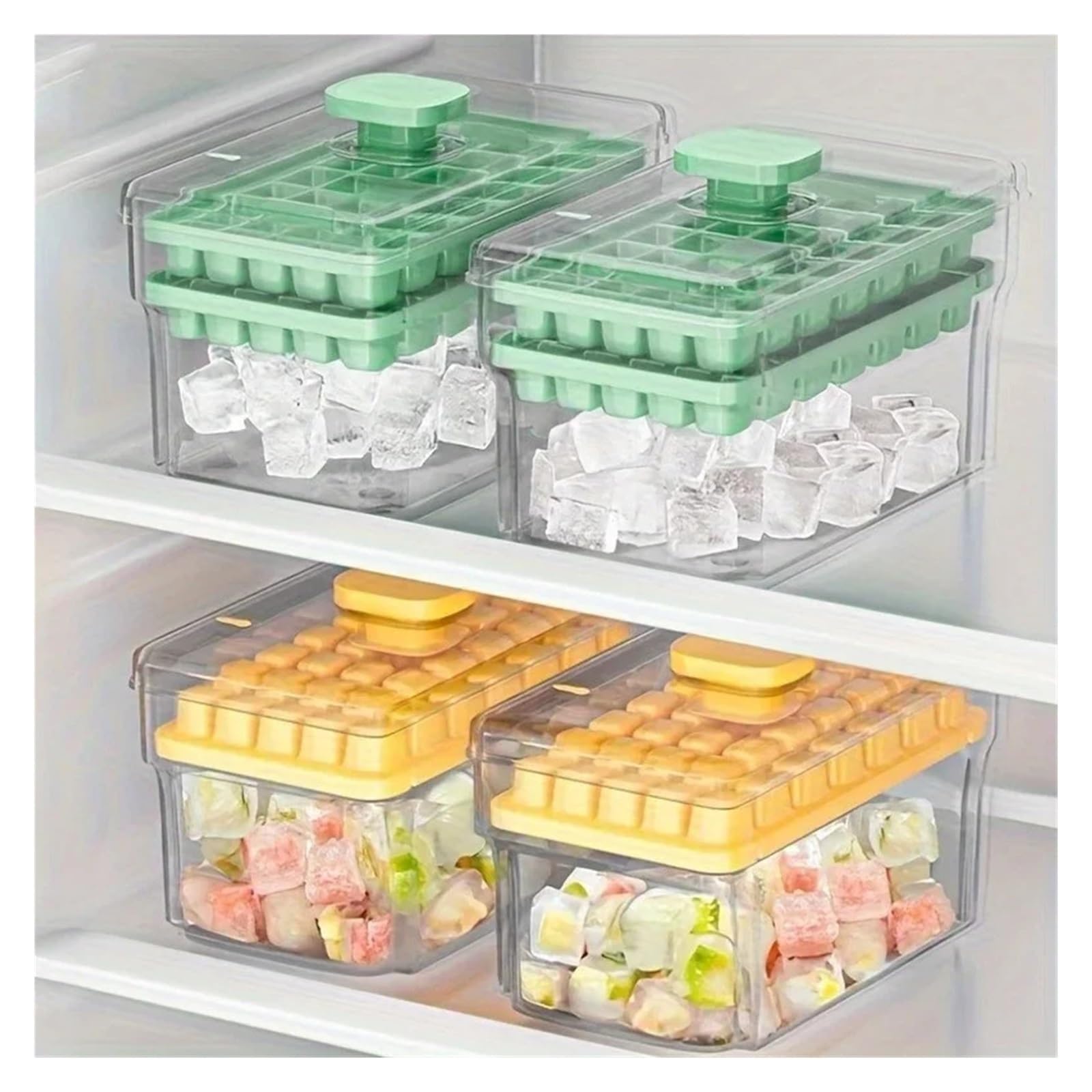 Cubiteras Para Hielo Interesante juego de moldes for cubitos de hielo pequeños hechos en casa, 68 diseños de doble capa, esencial for los entusiastas de las bebidas frías de verano(Green)