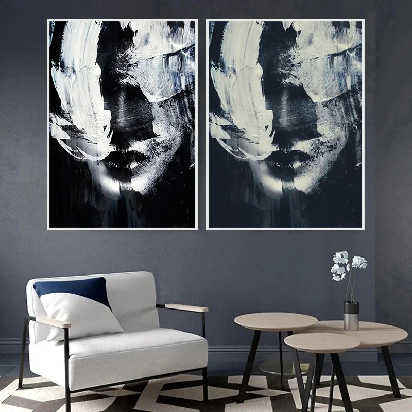 Impression sur toile visage abstrait art mural grand format - 8