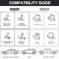 Vista 7 de Fundas Grises para Asientos de Coche Juego Completo, Fundas Universales para Asientos Delanteros y Traseros de Automóvil, Protectores de Asiento