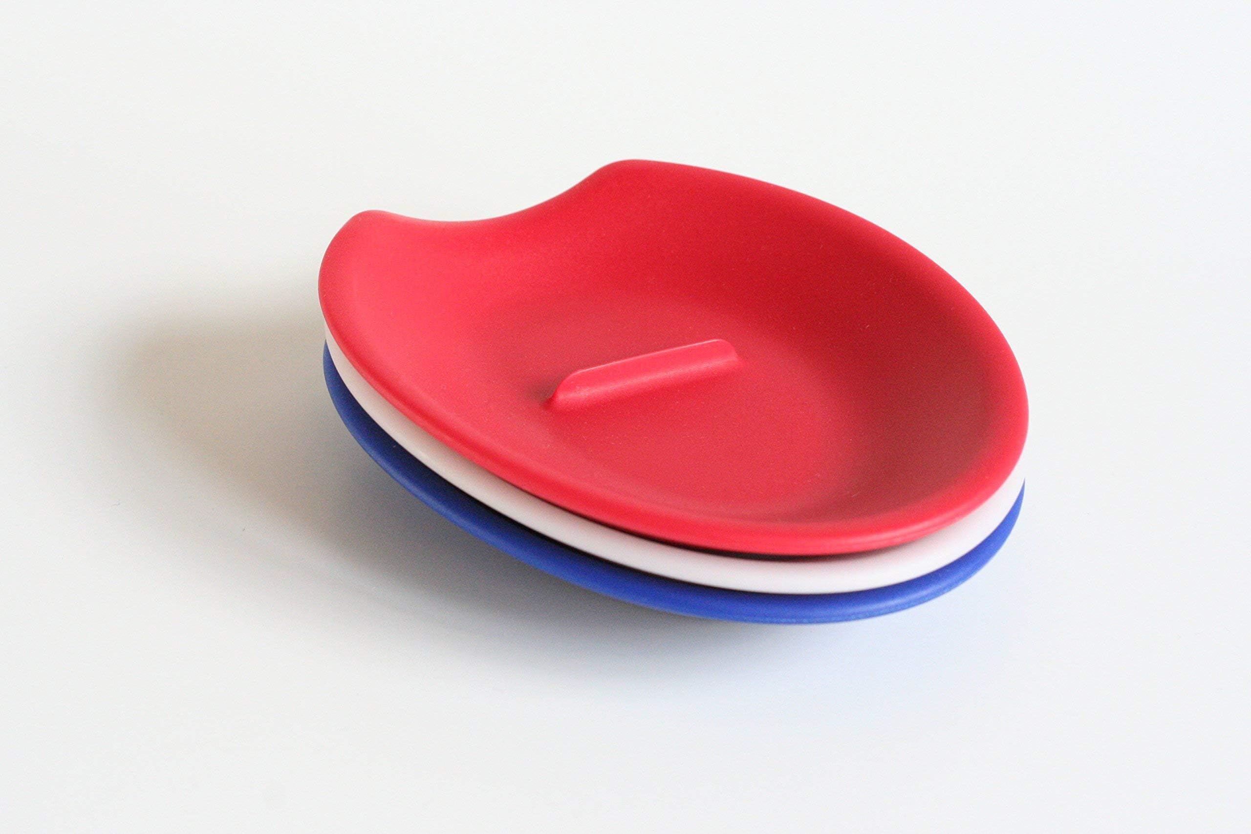 THE ORIGINAL Crack'em Egg Cracker & Spoon Rest - Patriot Pack (Red, White, & Blue) - Perfectly Cracks Eggs & Contains Messes - Easy to Use & Clean - Great for Kids - Prevents Broken Yolks