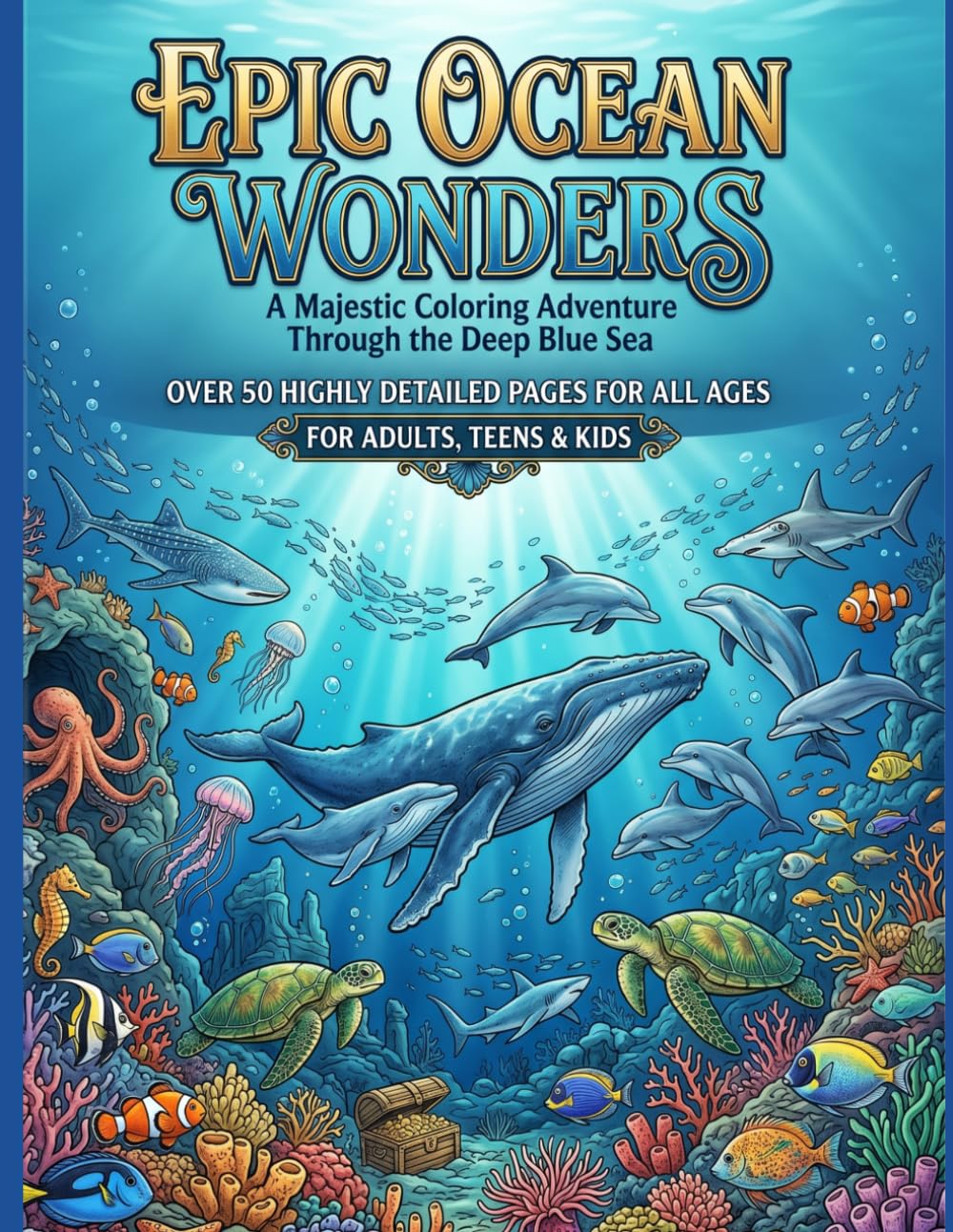 EPIC OCEAN WONDERS: A Majestic Coloring Adventure Through the Deep Blue Sea