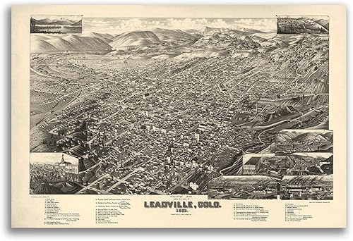 Magnet Leadville Colorado 1882 - Lámina magnética de vinilo para taquillas, coches, carteles, refrigerador de 5 pulgadas