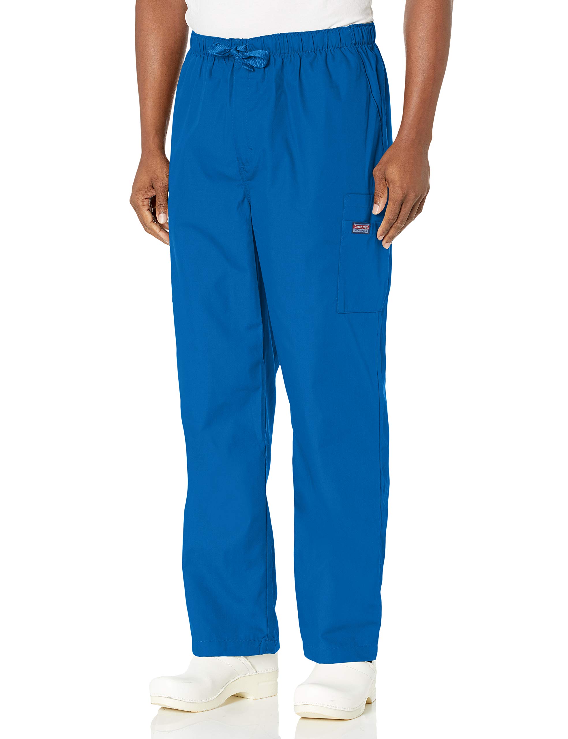 Cherokee Workwear Men's 4000 Drawstring Cargo Scrub Pant- Royal- Large Tall