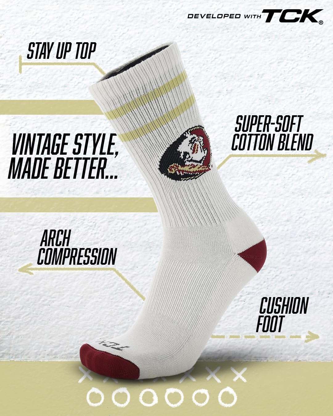 Vintage NCAA College Socks For Men and Women, Classic Soft Cotton Sock