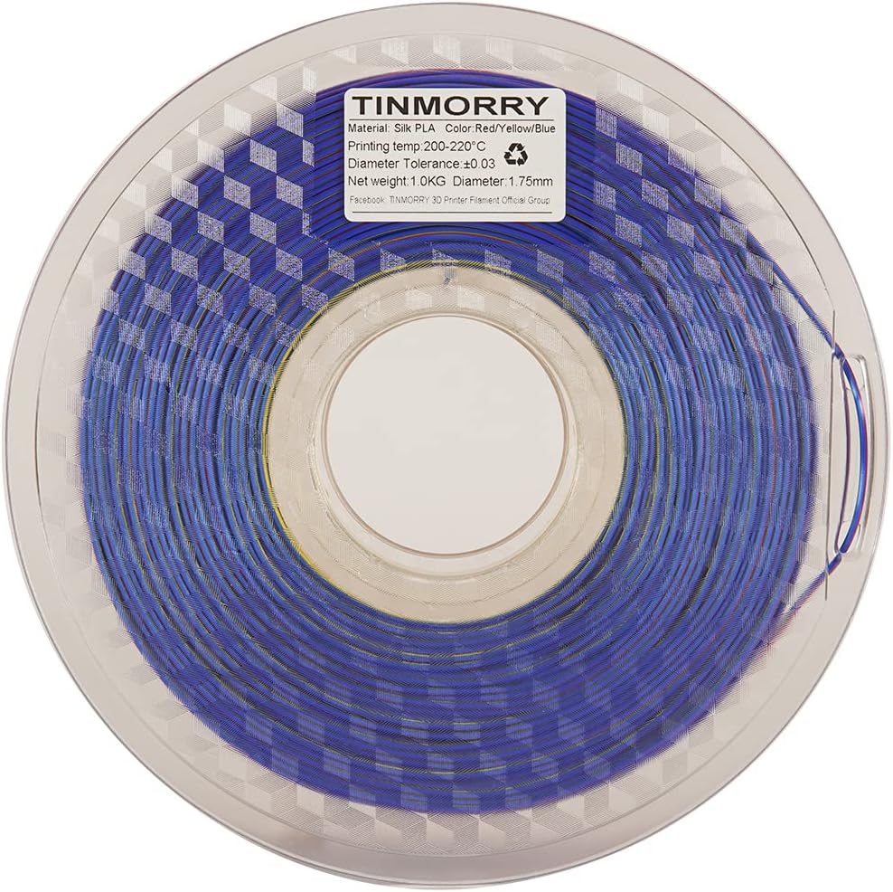 Filament 1.75mm, TINMORRY 3D Printing Filament for FDM 3D Printer (Red Yellow Blue, Silk PLA)