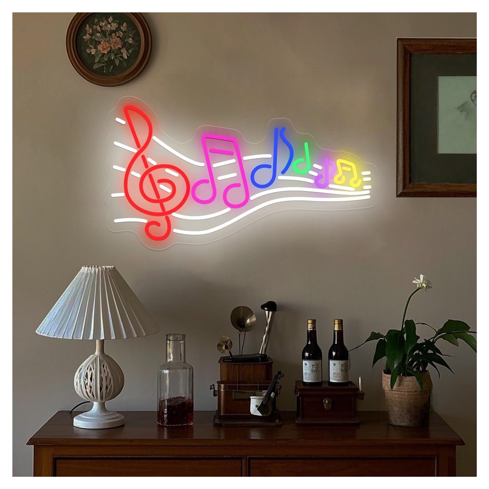 Shouxi A Sign Lamp Handmade Neon Signs Usb Powered Music Notes Lights Suitable For Children's Room Man Cave Decor 45Cm(A)