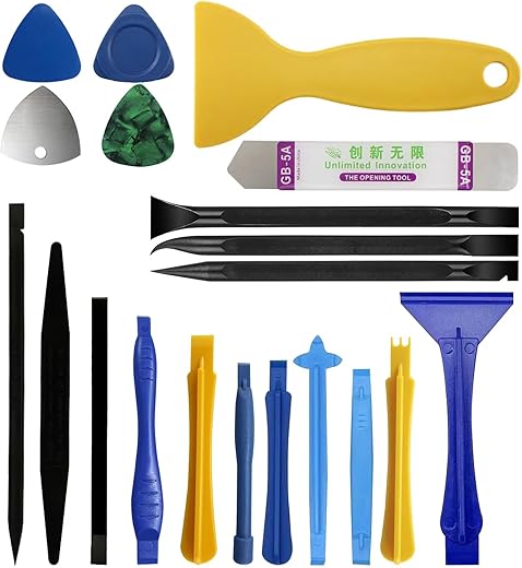 20pcs 0.1mm Curved LCD Screen Pry Tool Set Mobile Phone Repair Tool Durable Metal Anti-static Plastic Tool