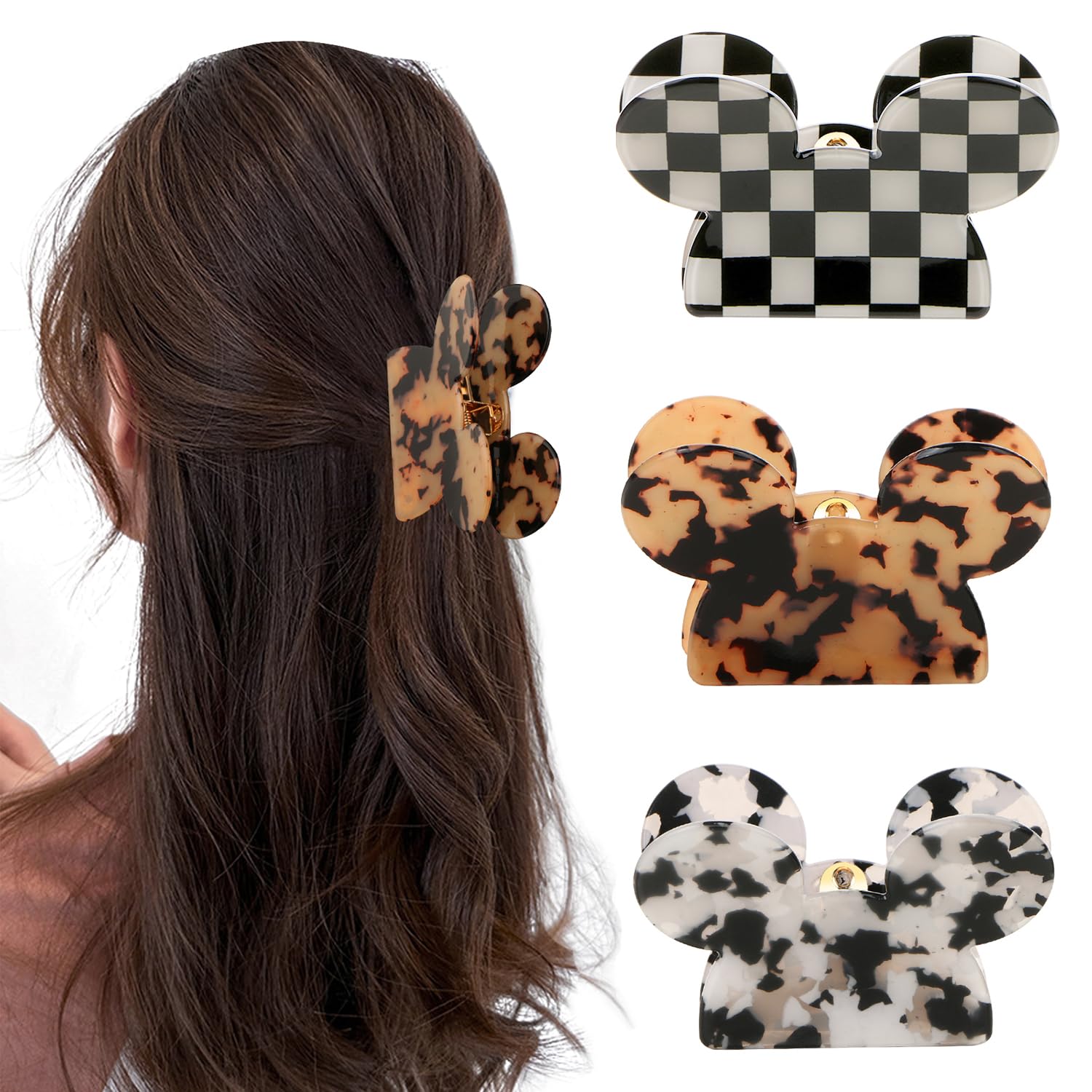 Amazon.com: 3Pcs Mouse Head Hair Claw Clips, BENOSPACE Acrylic