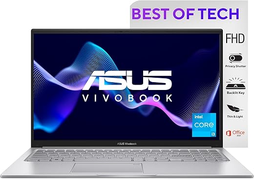 ASUS Vivobook 15, Thin and Light Laptop, Intel Core i3-1315U 13th Gen, 15.6″ (39.62 cms) FHD (8GB/512GB SSD/Win11/MS Office/Backlit…