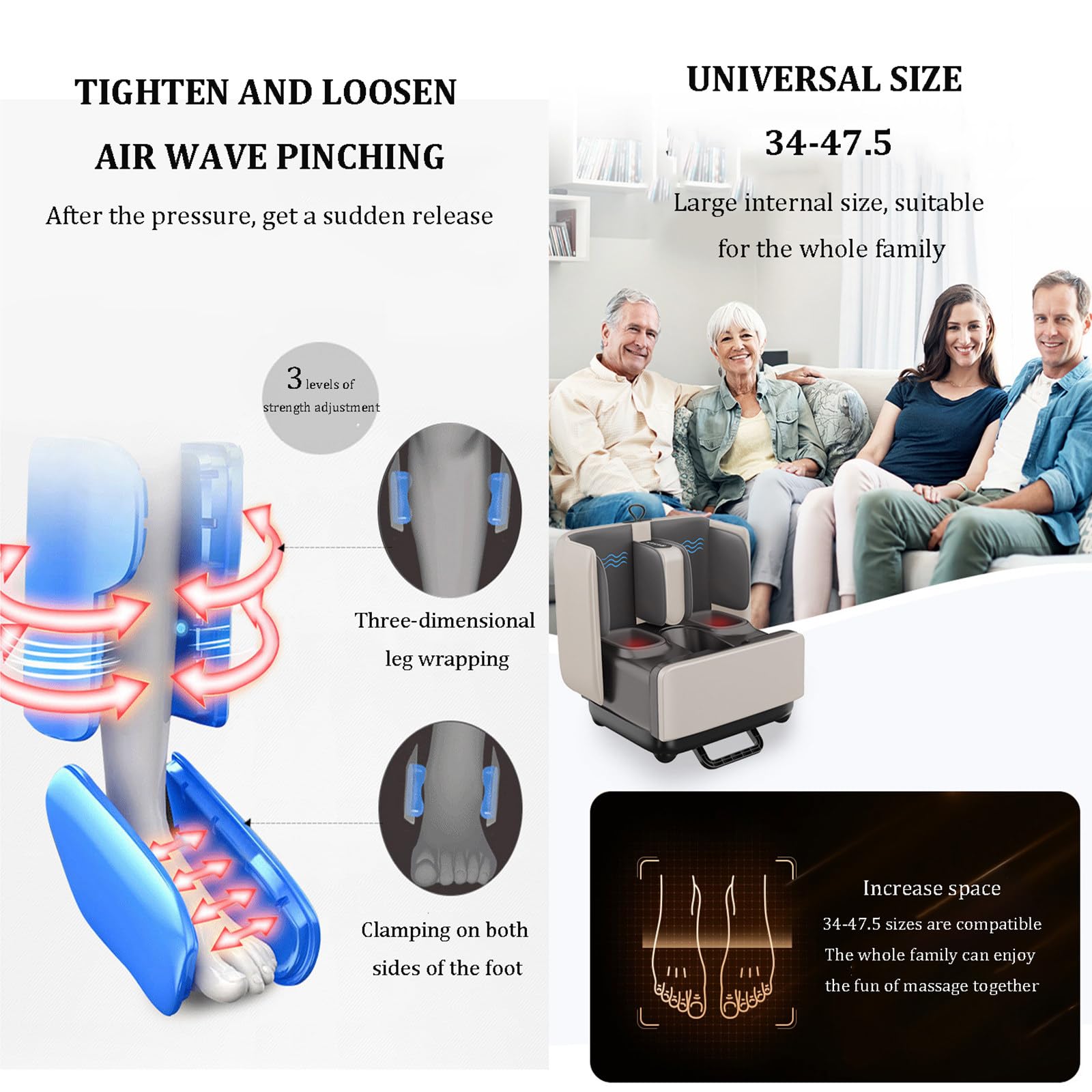 Massaggiatore Shiatsu per piedi con calore, massaggiatore 2 in 1 per piedi e polpacci, per muscoli stanchi, sollievo dalla fascite plantare, vibrazioni e compressione, per uso familiare