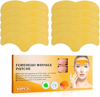 10PCS Forehead Anti-Wrinkle Frown Wrinkles Treatment Pads Wrinkle Remover Strips Facial Wrinkle Patch T-Zone Patch Skin Smoothing Moisturizing Facia Strips Natural Ingredients