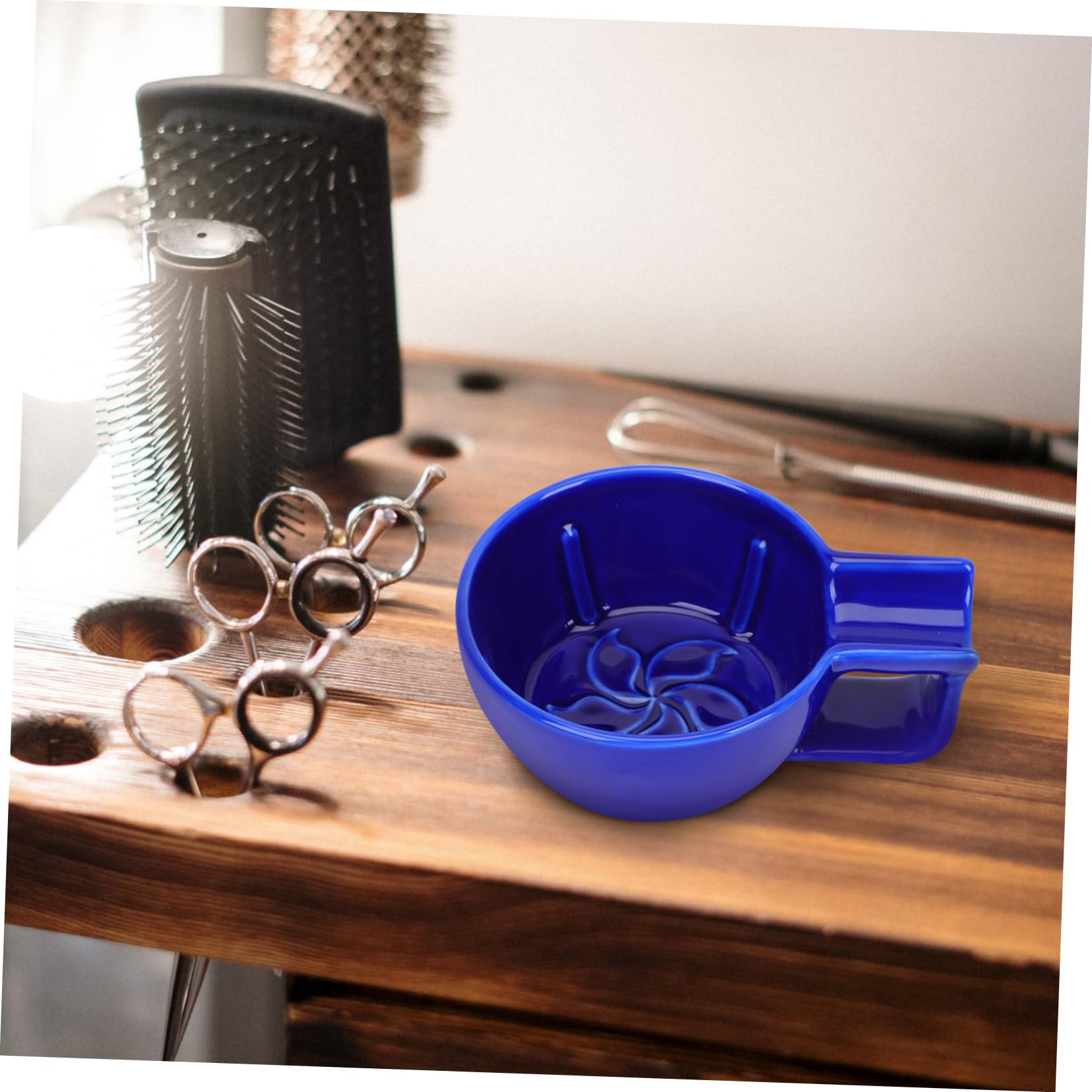 Tazón de Afeitar Cerámico Azul para Hombre Capacidad Grande para Espuma y Duradera Práctico Cuenco para Jabón de Afeitado Seguro y Resistente