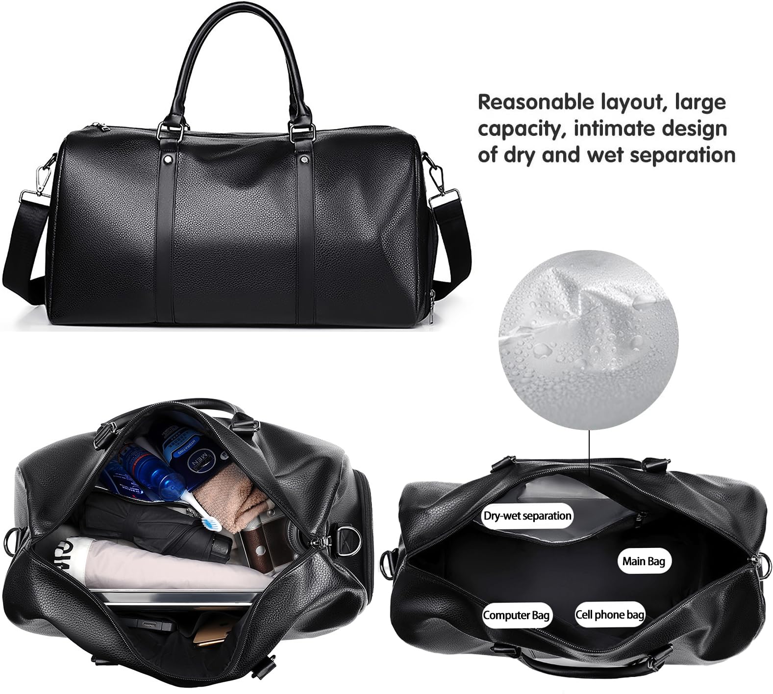 wasserdichte Wochenend-Reisetasche für Damen, Übernachtungsgepäck, Seesack