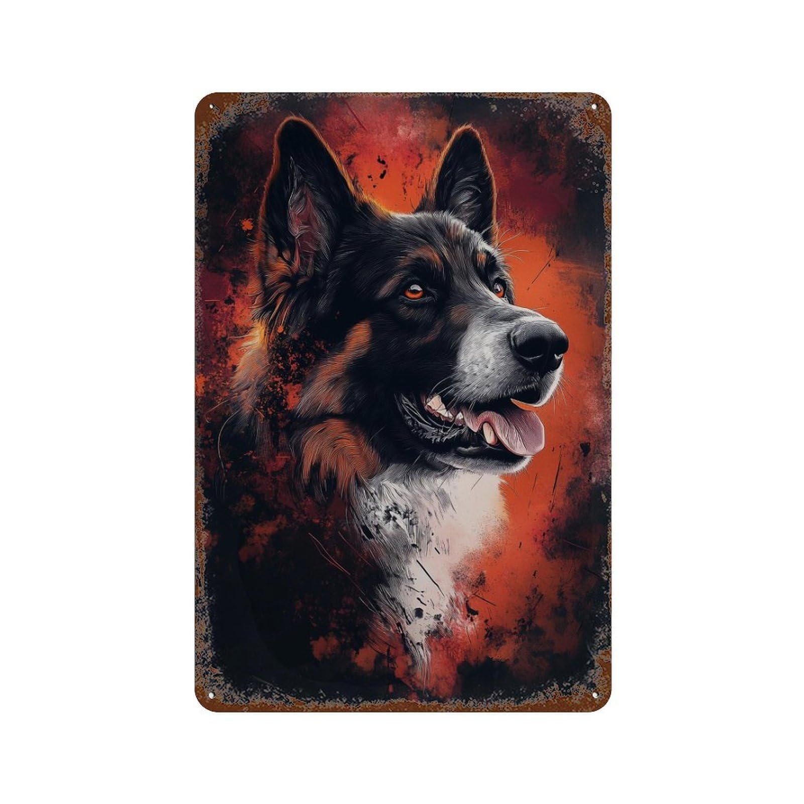 Wild Canine Portrait Retro Metal Sign 11.8"x7.9", Farmhouse Wall Decor for Garage, Pub Or Kitchen
