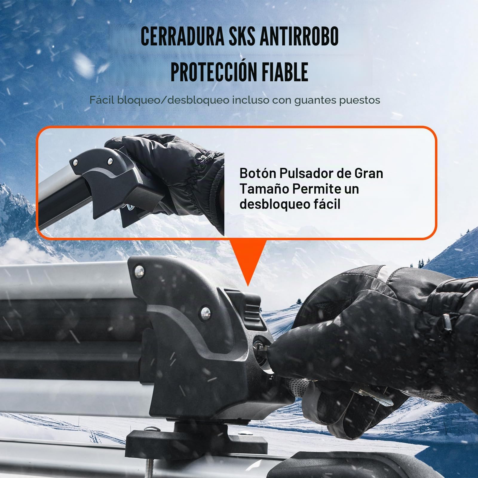 VEVOR Portaequipajes universal para coche, se adapta a la mayoría de barras transversales, lleva hasta 6 pares de esquís o 4 tablas de snowboard, soporte de aluminio para snowboard con bloqueo y