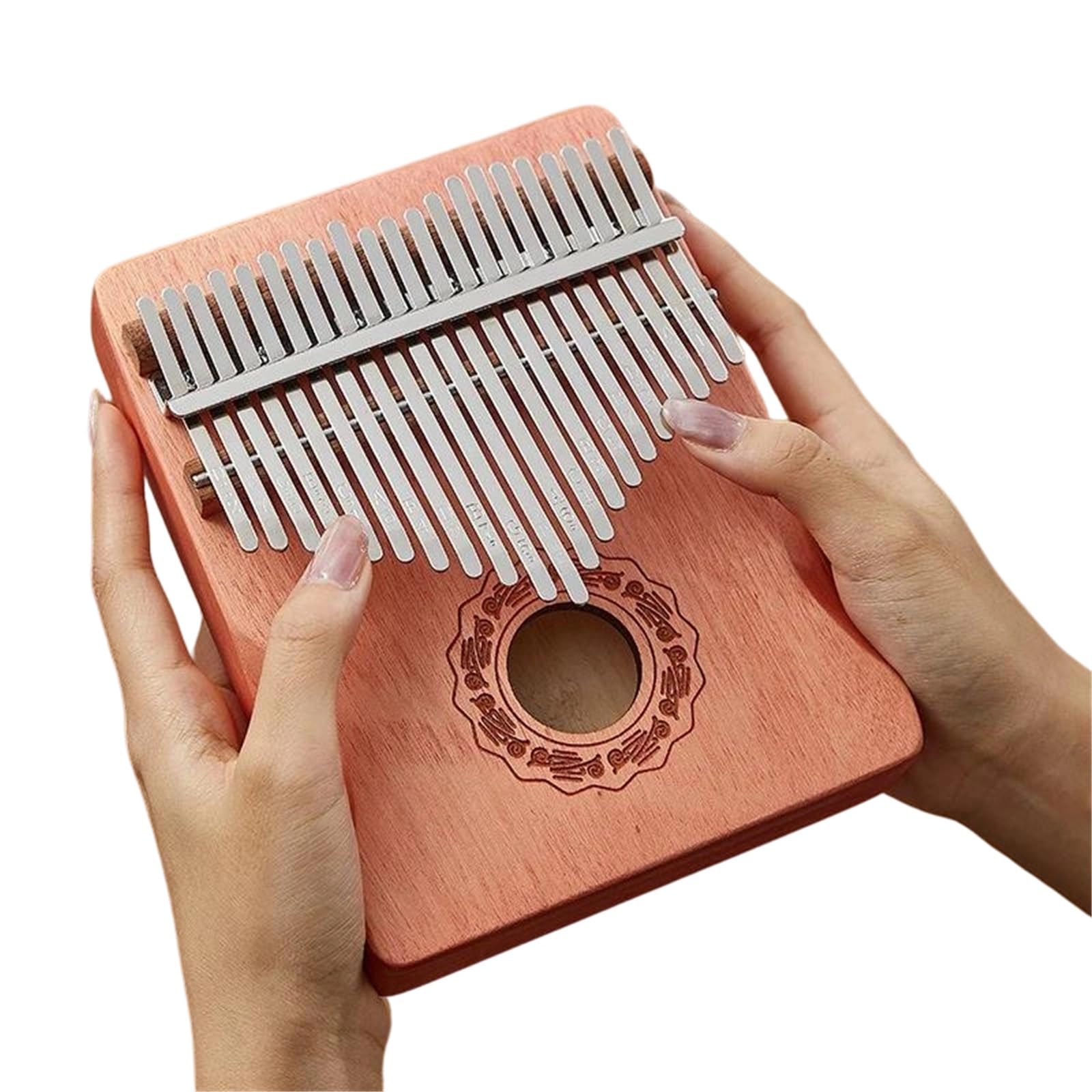 Kalimba portátil Kalimba Para Principiantes | Esta kalimba es fácil de llevar.(Red brown 17 key)