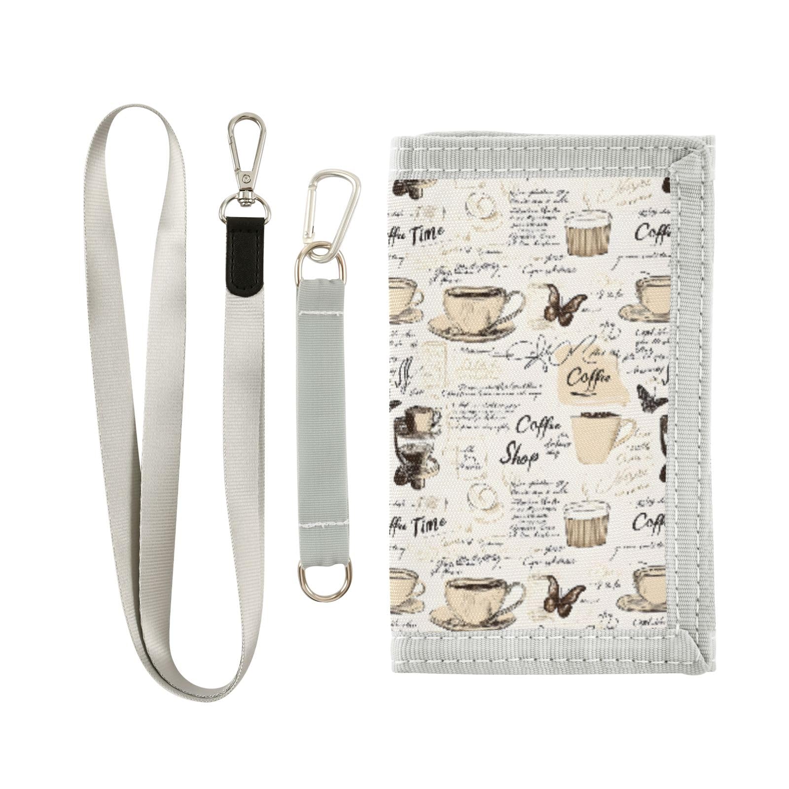 ALAZA Kids Wallets for Boys Girls Toddler Trifold Wallet Children Small Coffee Butterfly with Zipper Coin Pocket