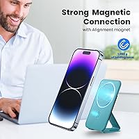 Vista 4 de Soporte magnético para tarjetas para iPhone, compatible con Magsafe Wallet, para iPhone 15141312, no compatible con 1213 mini, 4-6 tarjetas, cuero