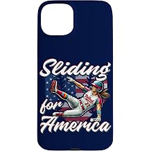 Softball Sliding Runner Patriotic American Flag Homebase Case for iPhone 15 Plus