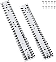 Vista 1 de knobelite Diapositivas de cajón de montaje lateral de cierre suave de 12 pulgadas, 3 pliegues de rodamiento de bolas de extensión completa, rieles