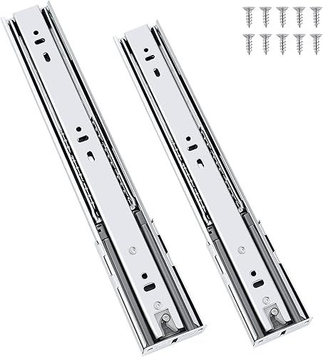 knobelite Diapositivas de cajón de montaje lateral de cierre suave de 12 pulgadas, 3 pliegues de rodamiento de bolas de extensión completa, rieles