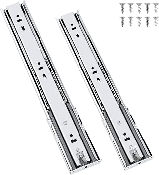 12 Inch Soft Close Side Mount Drawer Slides, 3 Folds Full Extension Ball Bearing Side Mount Drawer Rails, 100 LB Capacity with Screws and Instructions 1 Pair