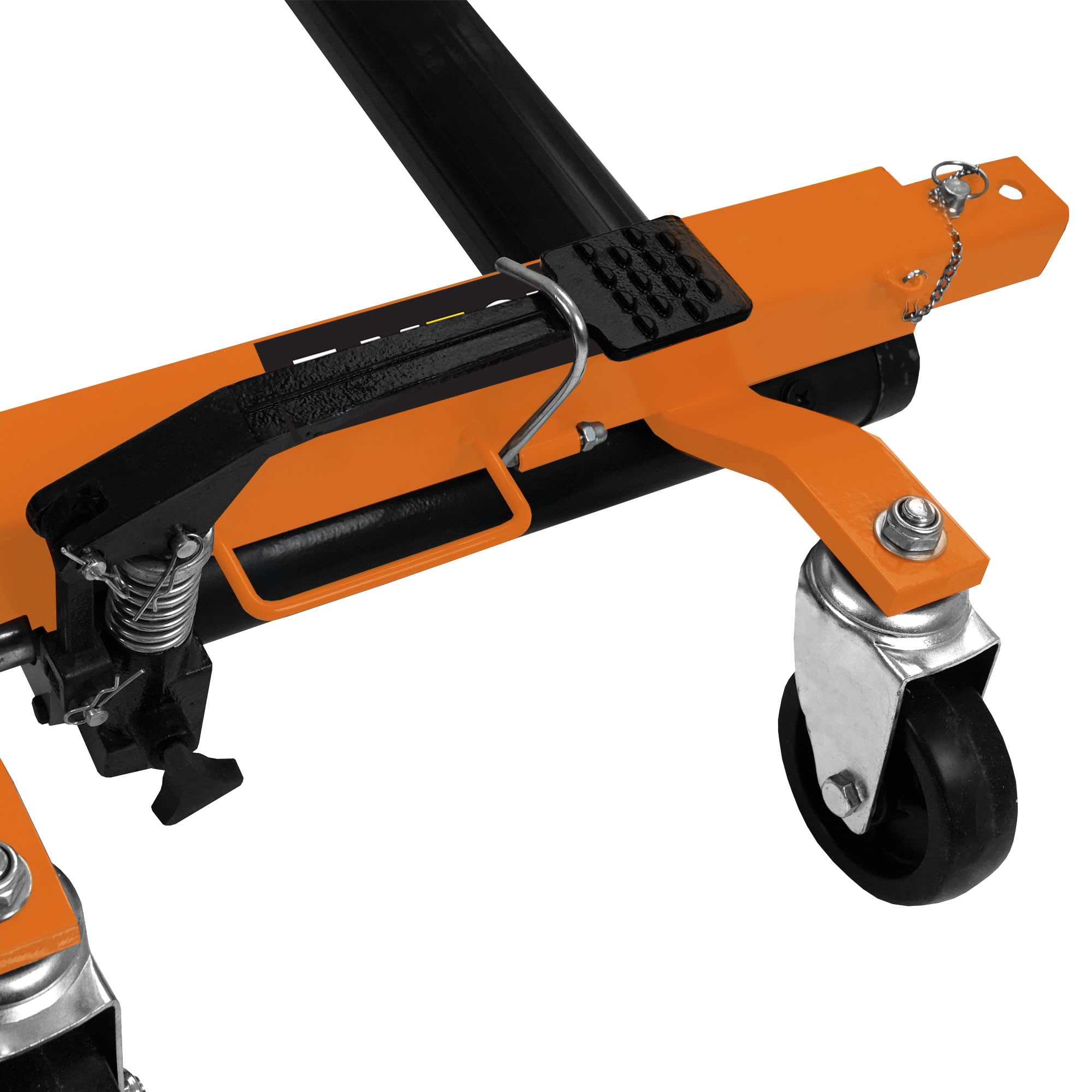Pattini di Posizionamento Veicolo x 4 Sollevatore Idraulico Carrello Sposta Auto Capacità 680kg Cad. Pedale a Piede Ampiezza Fino a 10” Altezza Sollevamento 12” Rotazione 360°