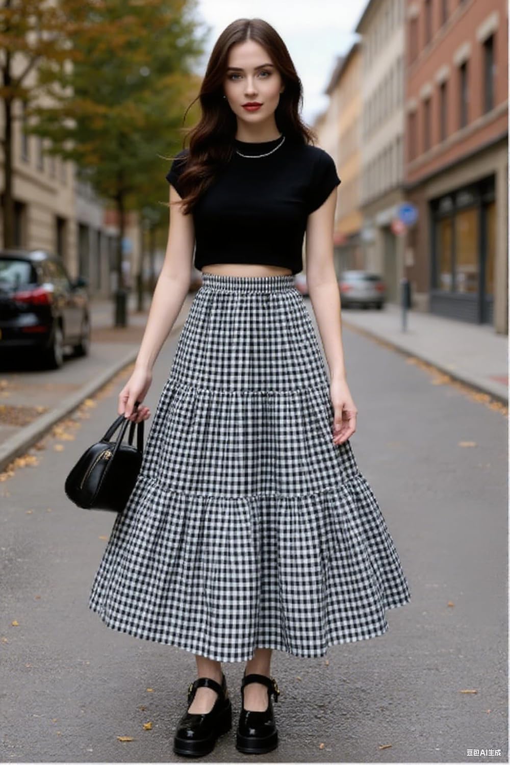 materasu Maxi Skirt for Women Summer Boho Elastic High Waist Pleated A-Line Flowy Ruffle Swing Tiered Long Beach Skirt Dress