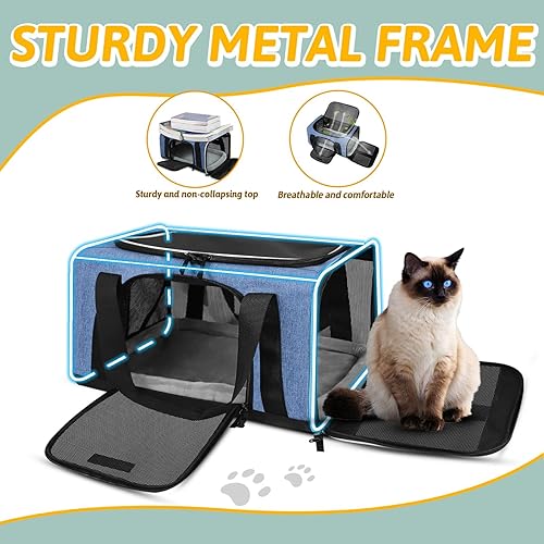 Miniatura 77 de Petskd Transportador de mascotas de 17 x 13 x 9.5 pulgadas, aprobado por aerolíneas suroestes, bolsa de viaje para gatos pequeños y perros