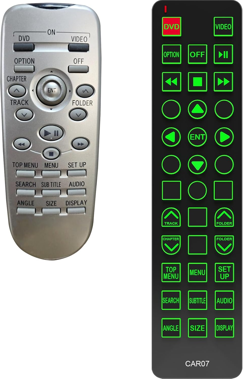 Replacement Remote Control for Lexus GX470 2007, 2008, 2009, Rear Entertainment DVD System, with Backlit, Oversized Buttons