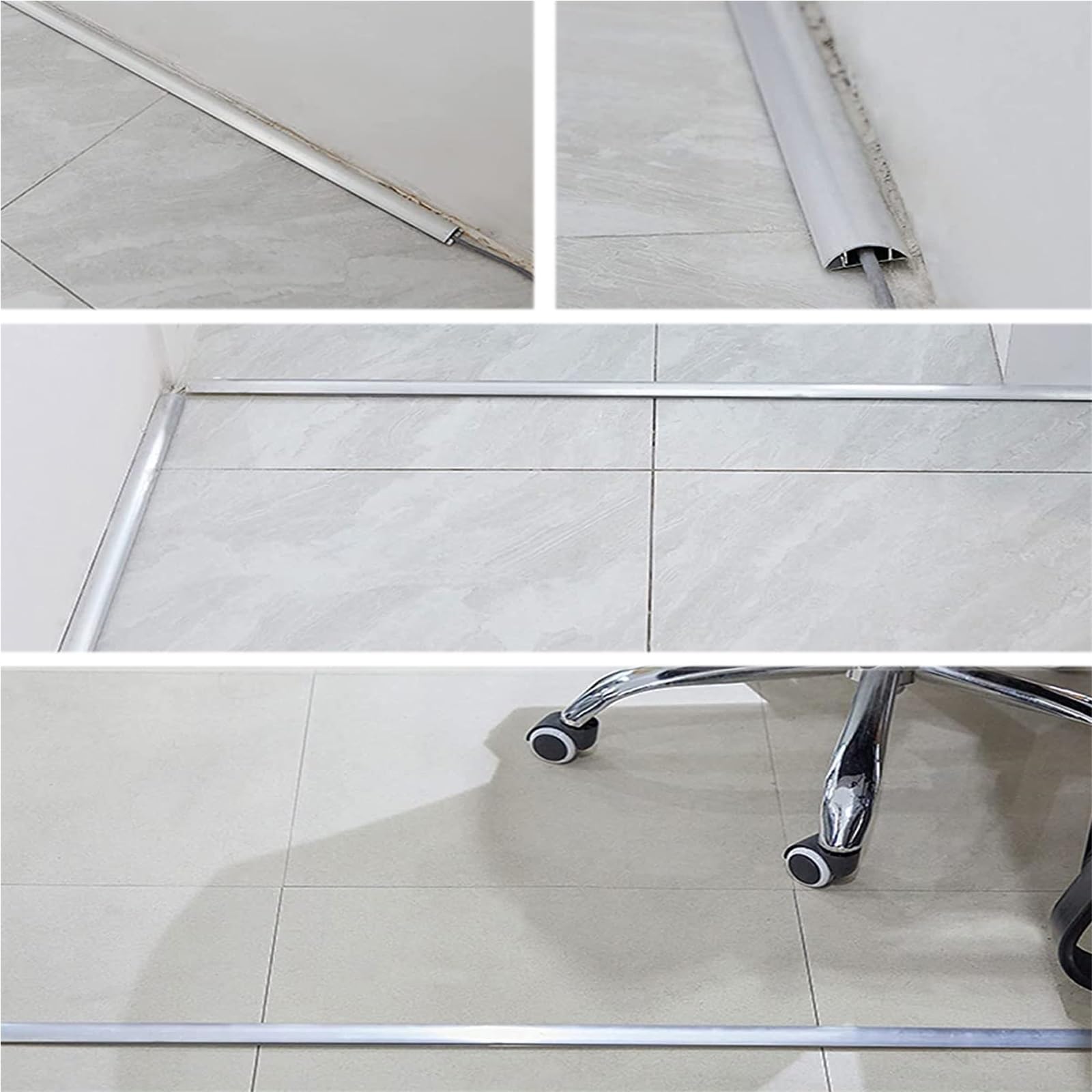 calpestabile passacavi 1 2 5 10 Pezzi Di Copricavi Per Canaline, Copricavi In ​​lega Di Alluminio Per La Gestione Dei Cavi In ​​officina, Autoadesivo(B-5 pcs,L x Outer Width 100cm x 50mm)