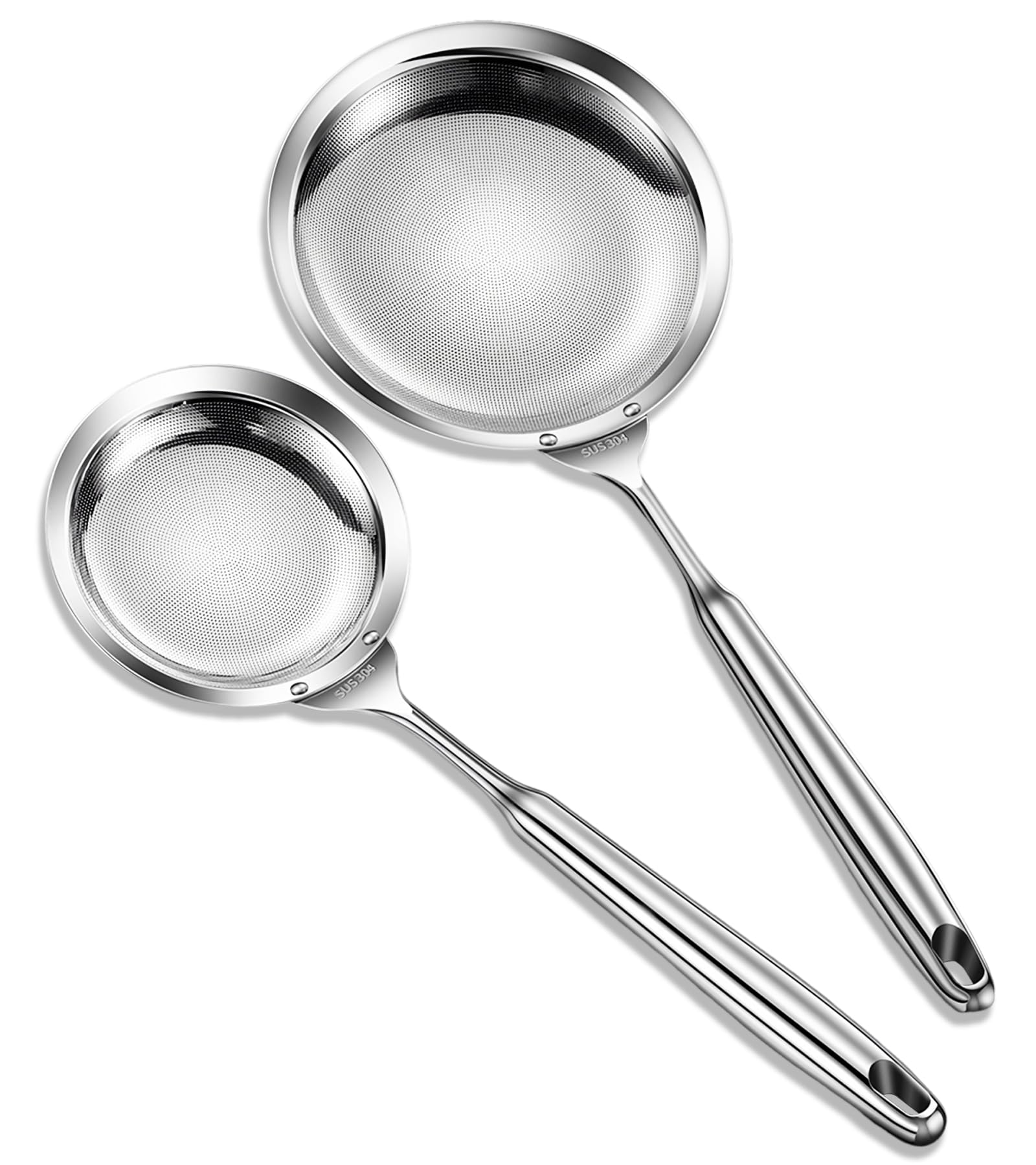 Ugotit Skimmer Spoon, Strainer Spoon, Skimmer Ladle, Strainer Ladle, One Piece Perforated Stainless Steel Heavy Duty Design for Hot Pot, Frying, Soup, Dumplings, Kitchen Use
