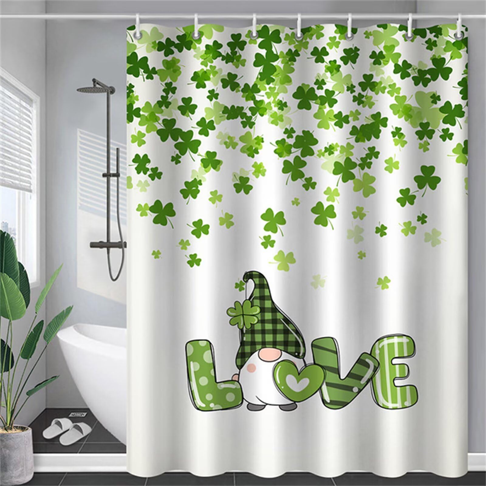 amour Rideau Douche W180cm x L240cm Rideaux de Douche Anti Moisissure Tissu Imperméable avec Crochets, Rideaux Lourd Polyester Lavable, 3D Shower Curtain Hôtel Baignoire Salle de Bains Decor M-103