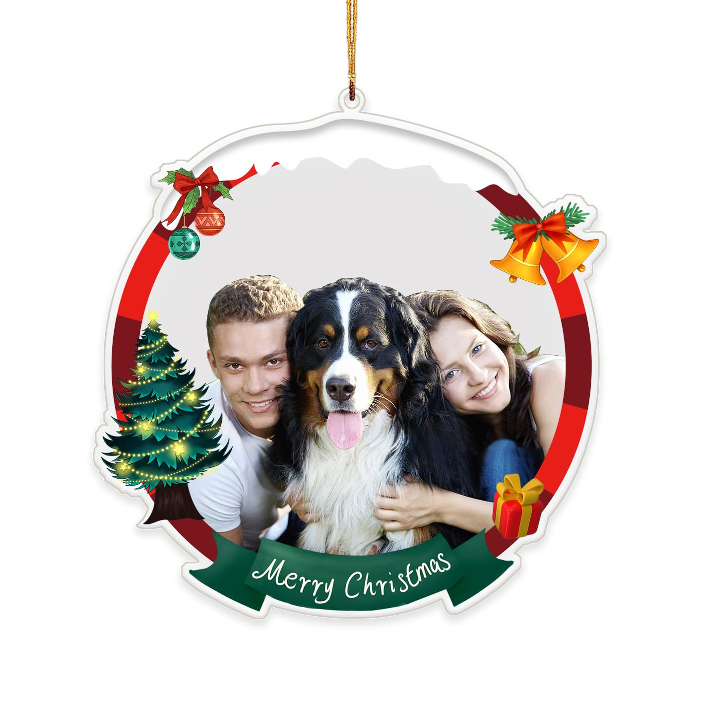 Esfera de Navidad de Acrílico- Bola Navidad con Fotos Personalizada para arbol - Adornos navideños Familiares Personalizados para Regalos de decoración del árbol de Navidad