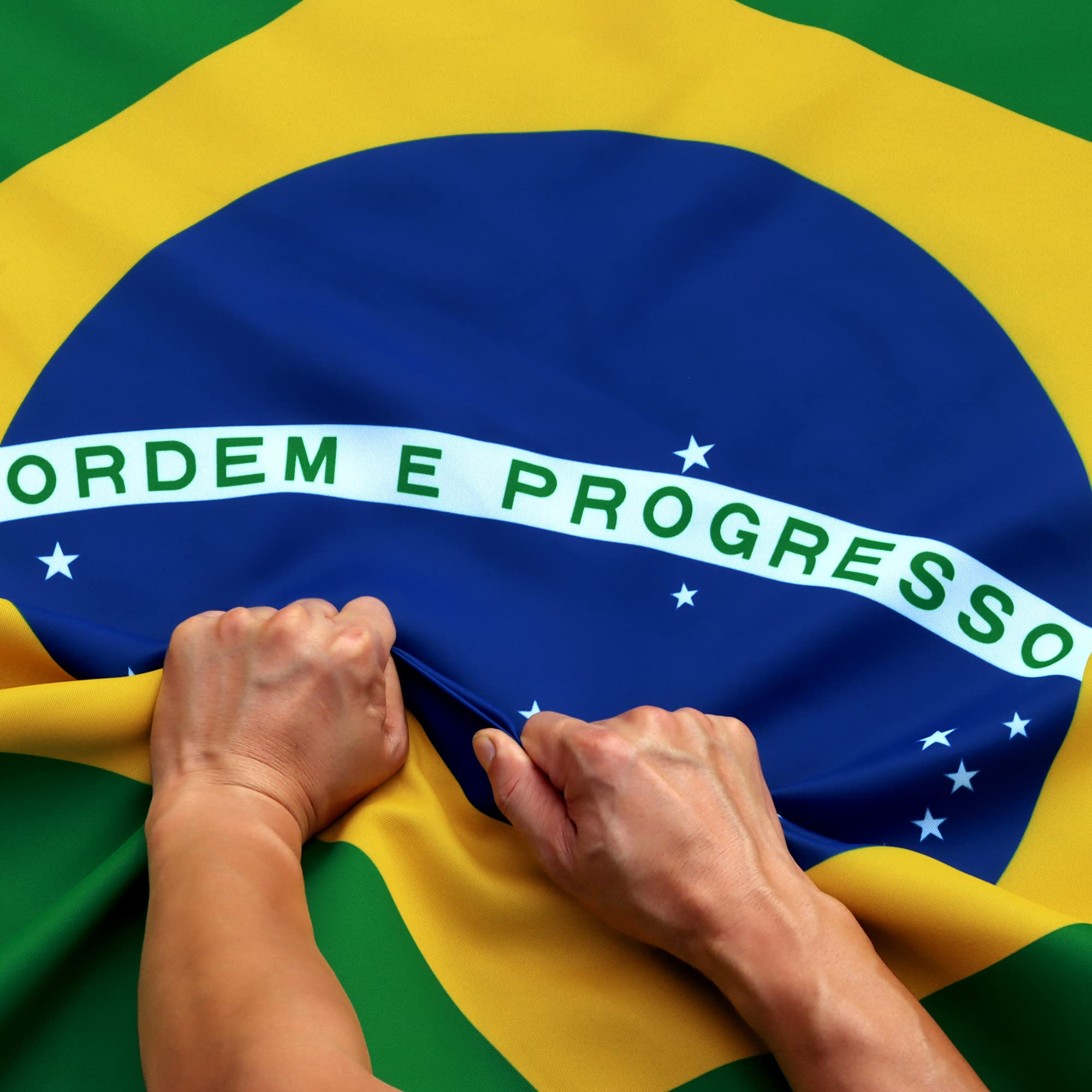 Bandera brasileña de doble cara 3x5 pies para eventos deportivos y decoración de exteriores