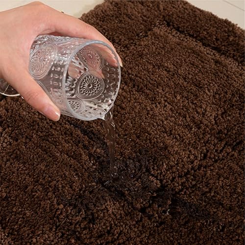 Miniatura 5 de Juego de 3 alfombras de baño suaves y absorbentes, peludas, suaves, antideslizantes, para ducha, bañera y bañera, lavables a máquina (color dorado