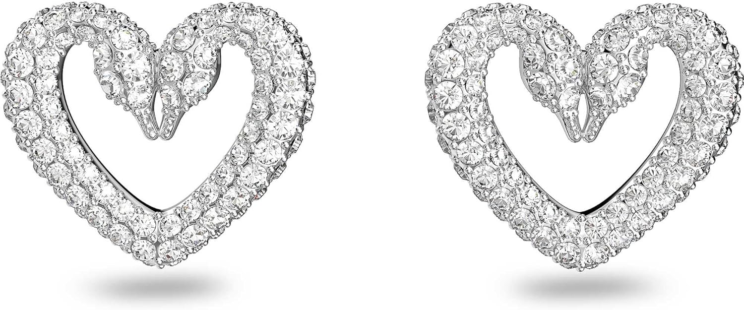 Swarovski Una Necklace, Earrings, and Bracelet Jewelry Collection, Rhodium & Rose Gold Tone Finish, Clear Crystals