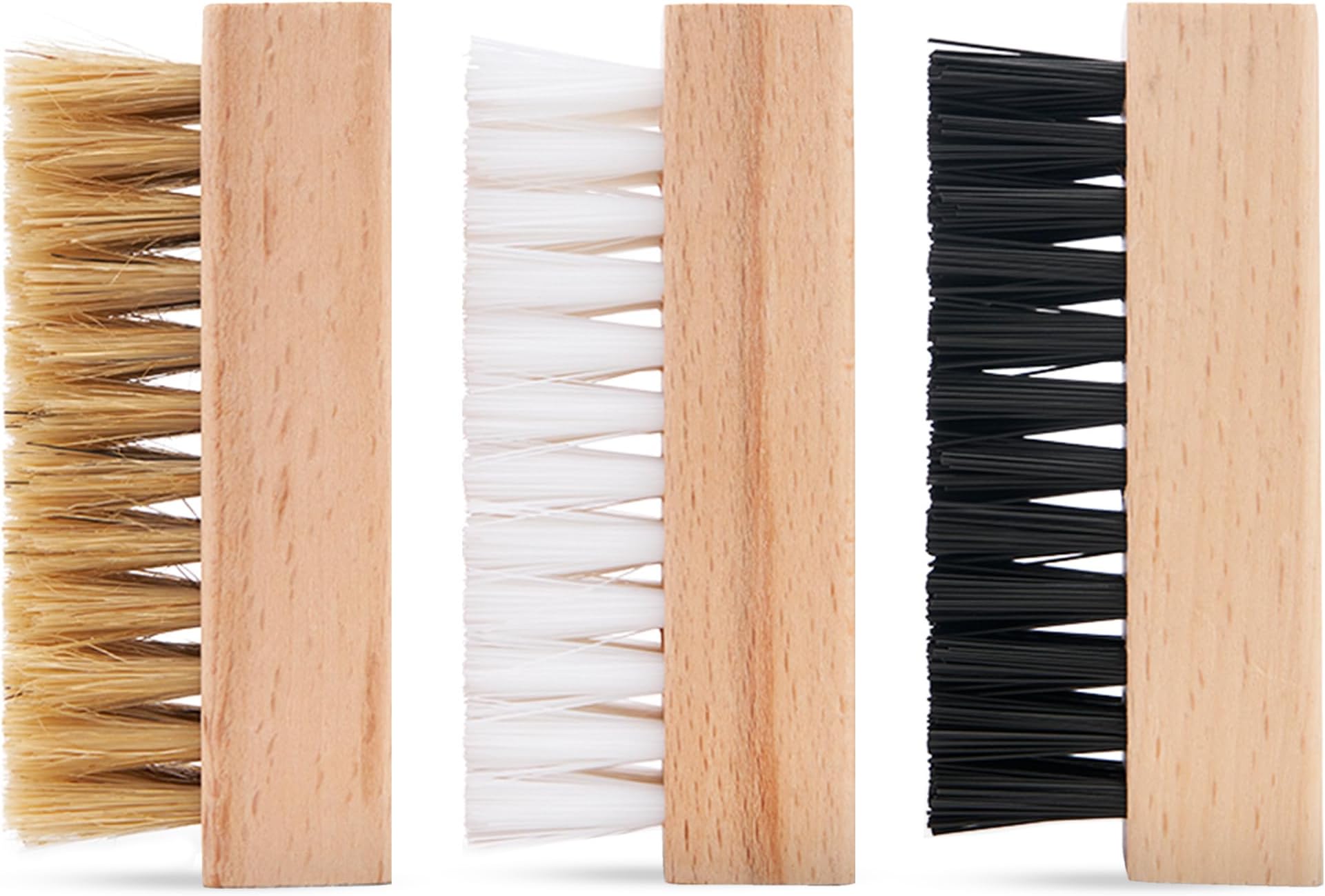 Reshoevn8r Shoe Cleaning Brush Set, 3 Brush Pack - Soft Bristle, Medium -All Purpose, & Hard Bristle Brush - Premium Sneaker Brushes in Three Different Firmness Levels for Top-to-Bottom Clean