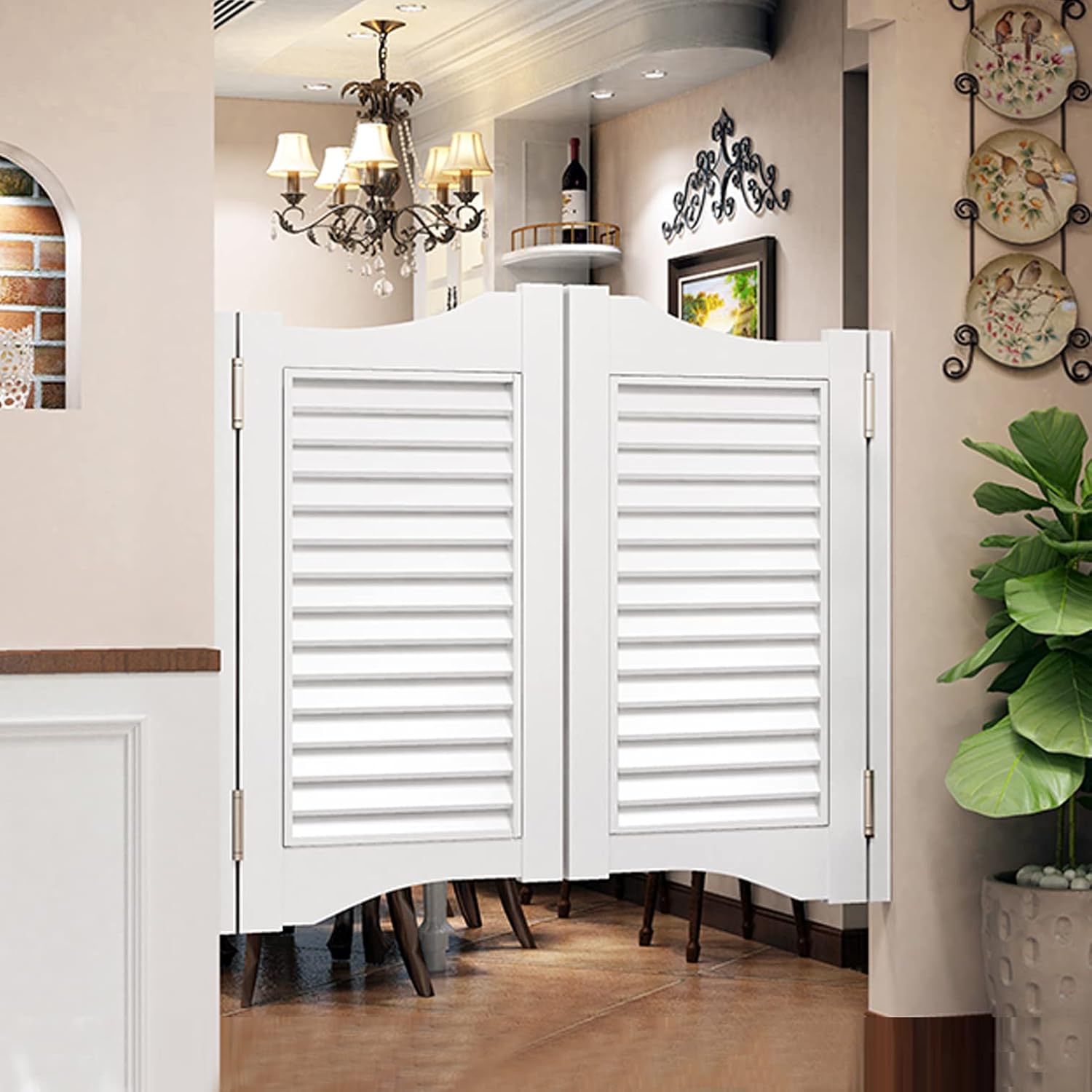 Swinging Doors Cafe Doors,Indoor Louvered Saloon Swing Door,Parlor