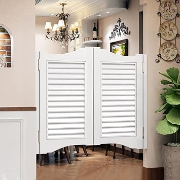 Swinging Doors Cafe Doors,Indoor Louvered Saloon Swing Door,Parlor Butler Door,Solid Wood Partition Door Indoor Decorations for Emporium Saloon Bar Pub,with Hinges,Custom W 32in x H 28in