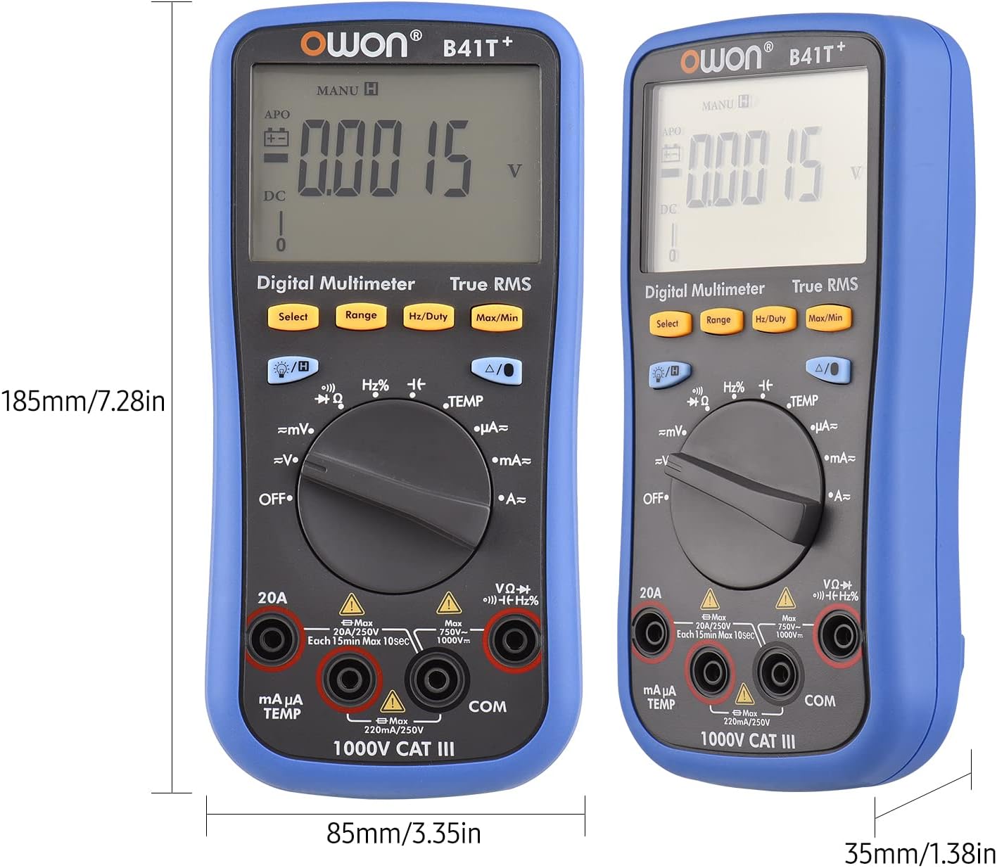 B41T+ Digital BT Multimeter with Offline Record 22000 Counts True RMS Auto-ranging Electrical Tester with Back LCD Screen AC DC Vole Current Detector Temperature Measuring Multifunction