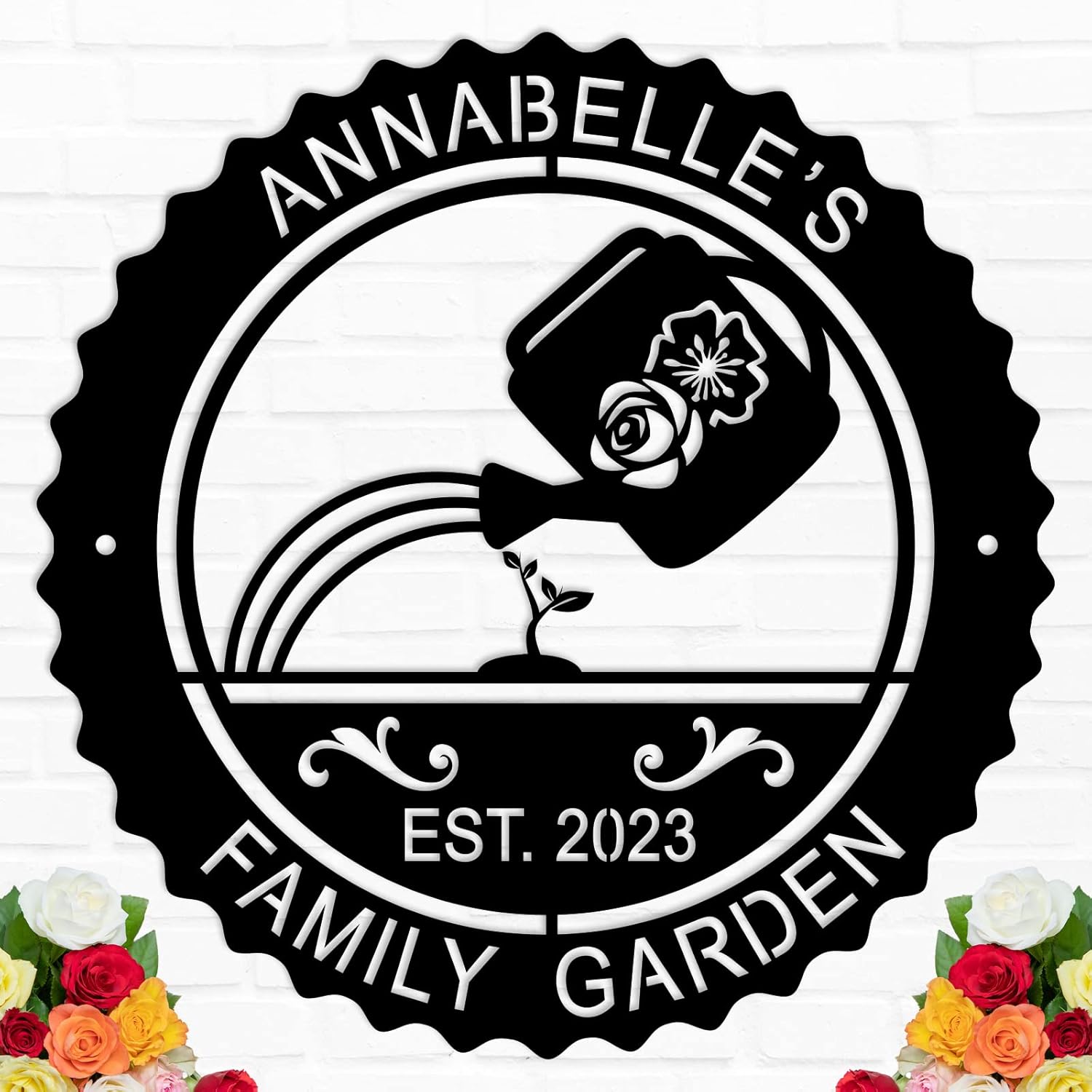 Personalized Metal Garden Name Sign, Custom Garden Decor for Outside, Unique Gift for Grandma Mom，Customized Metal Sign
