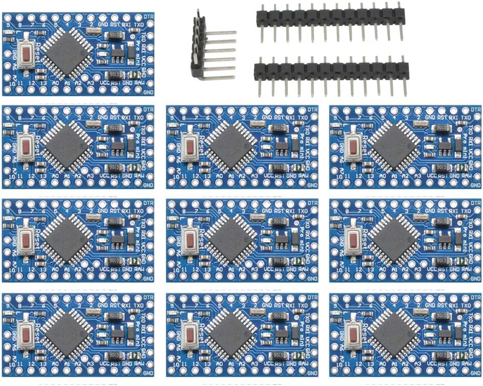diymore 10pcs Pro Mini ATmega328 5V 16MHz Module with Crystal Oscillator Pins Replace ATMEGA128