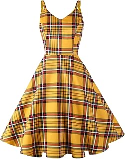 Women's 1950s Retro Vintage Spaghetti Strap Cocktail Swing Dresses with Pockets - Buy now